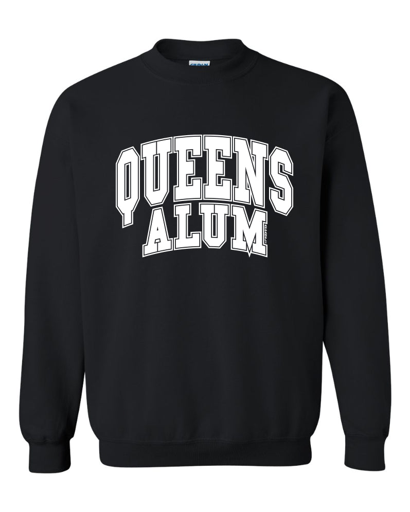 Queens Black Alum Pullover Crewneck