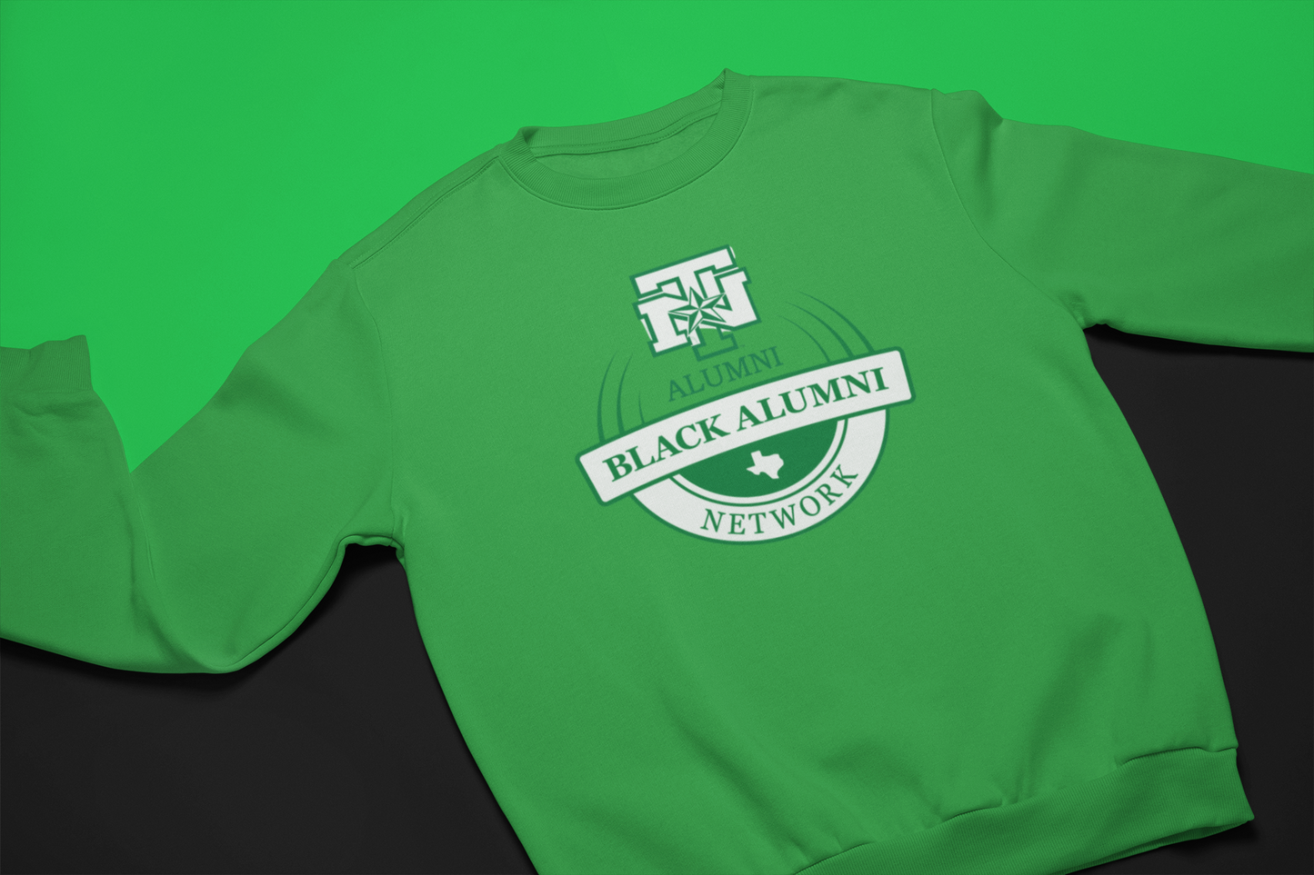 UNT Black Alumni Network x Alum Crew Neck Sweatshirt- Green