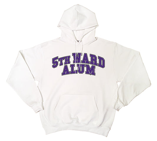 5th Ward Alum Tribute Pullover Hoodie- White