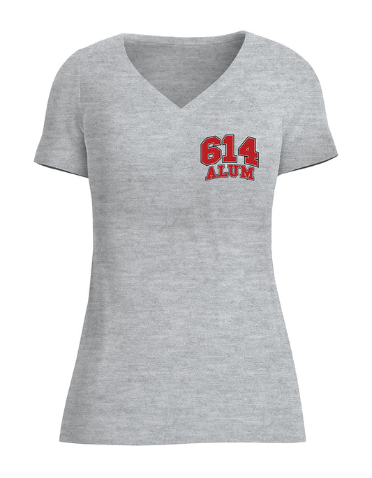 614 Heather Grey Alum Ladies T-Shirt