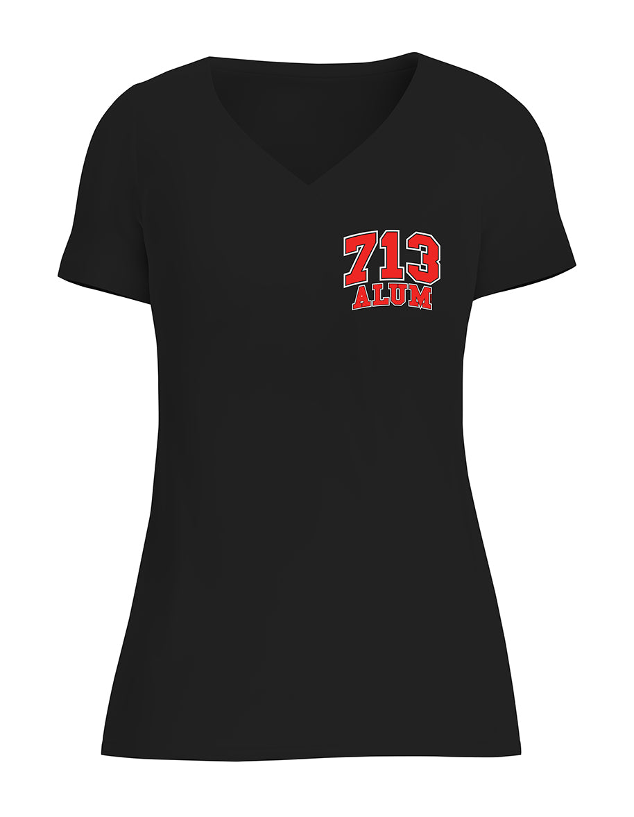 713 Black Alum Apparel Ladies T-Shirt