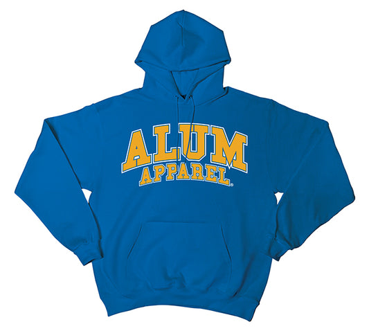 Alum Apparel Original Pullover Hoodie- Blue and Yellow
