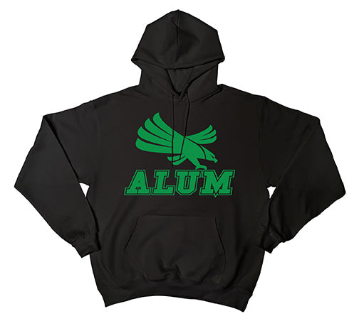Alum Pullover Hooded Sweatshirt- Green Eagle Black