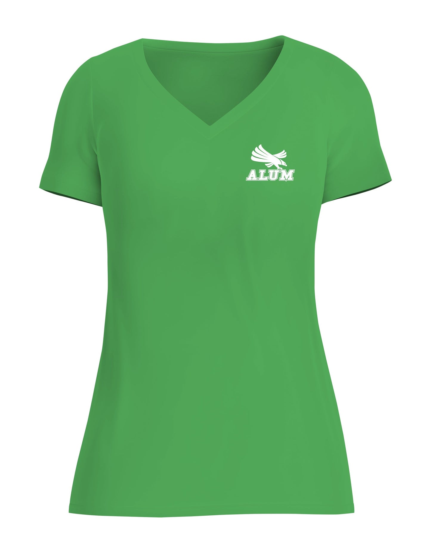 Alum Women's V-Neck Green Eagle T-Shirt